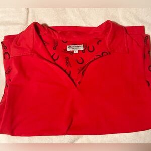 Cutest sleeveless polo with horse shoe trim